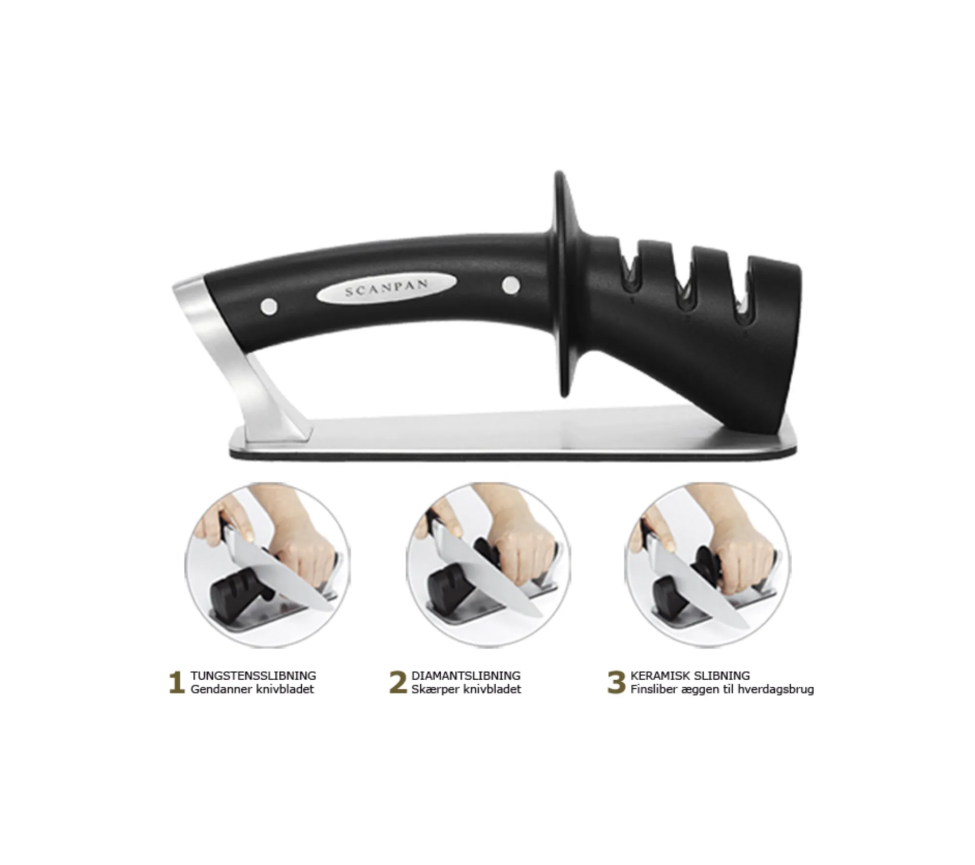 SCANPAN Messerschärfer|Messerzubehör>Messerschärfer, 3-stufig - Classic Trocken